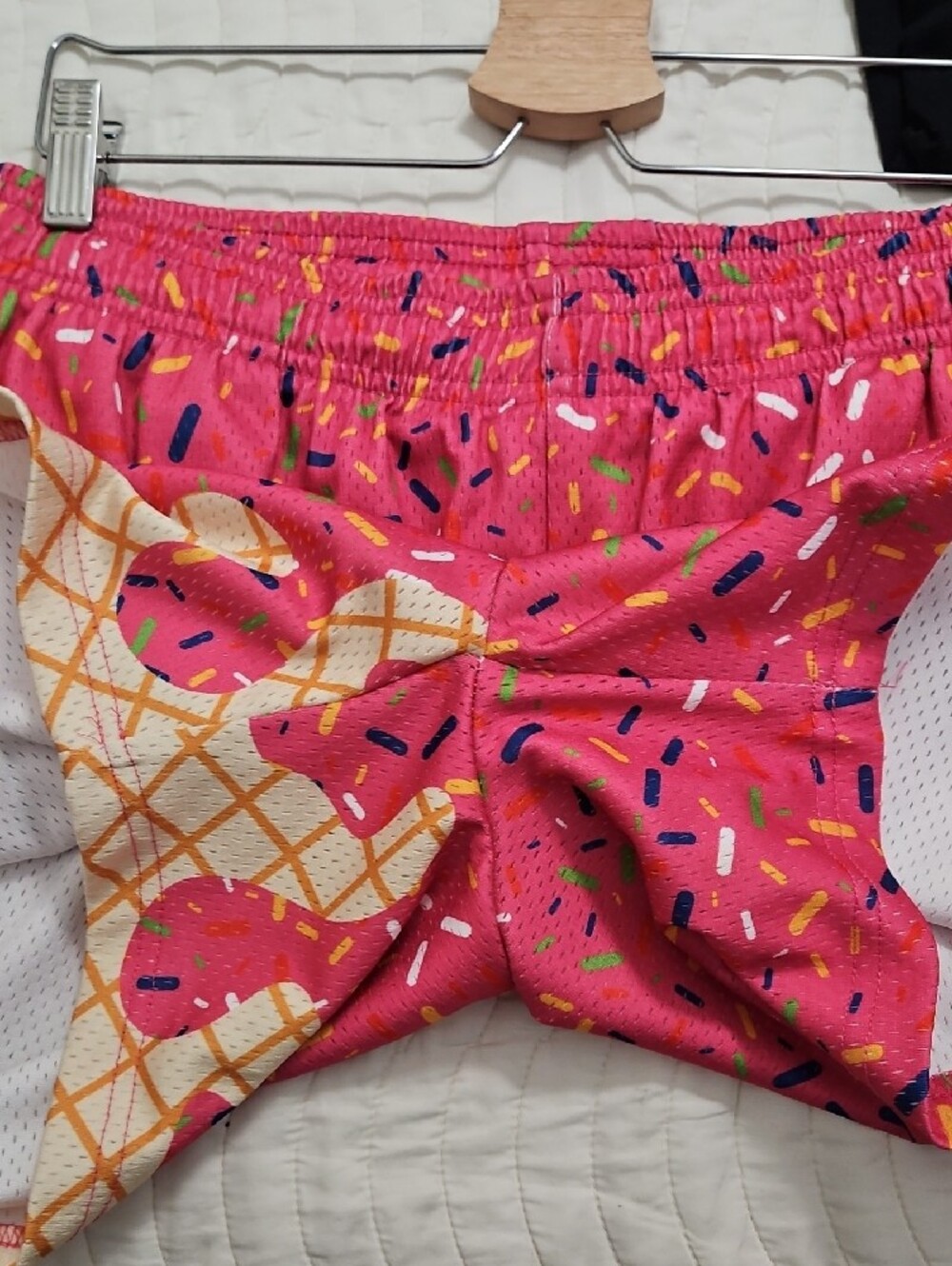 Men's Athletic Shorts — Pink Sprinkle Ice Cream Print - Picture 7 of 9